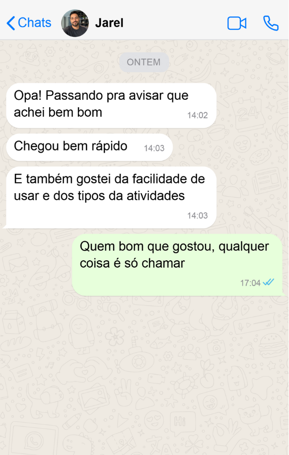 Depoimento de cliente do Brincar e Explorar 2