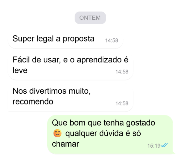 Depoimento de cliente do Brincar e Explorar 4